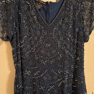 Pisarro Nights Blue Beaded Dress